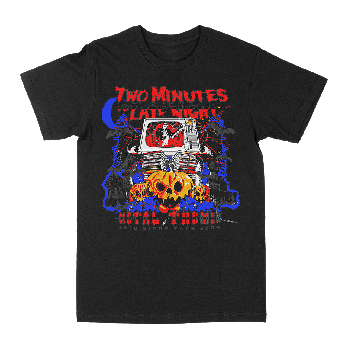 TWO MINUTES TO LATE NIGHT &quot;Halloween&quot; Black T-Shirt