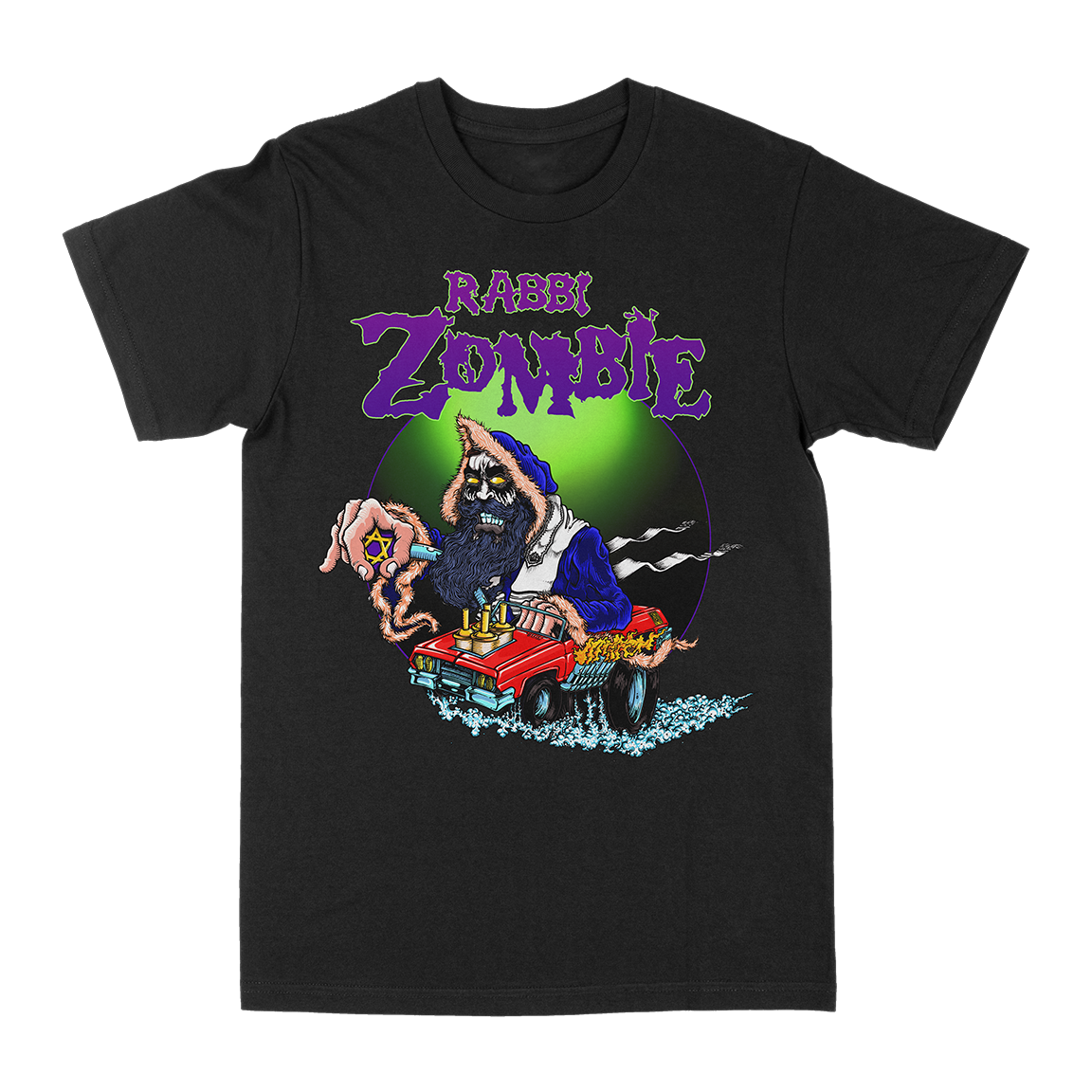 TWO MINUTES TO LATE NIGHT &quot;Rabbi Zombie&quot; Black T-Shirt