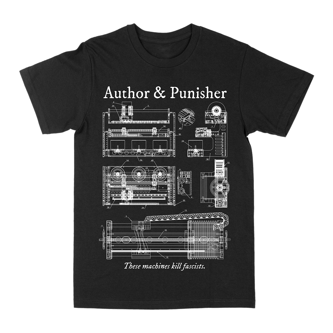 Author &amp; Punisher &quot;These Machines Kill Fascists&quot; Black T-Shirt