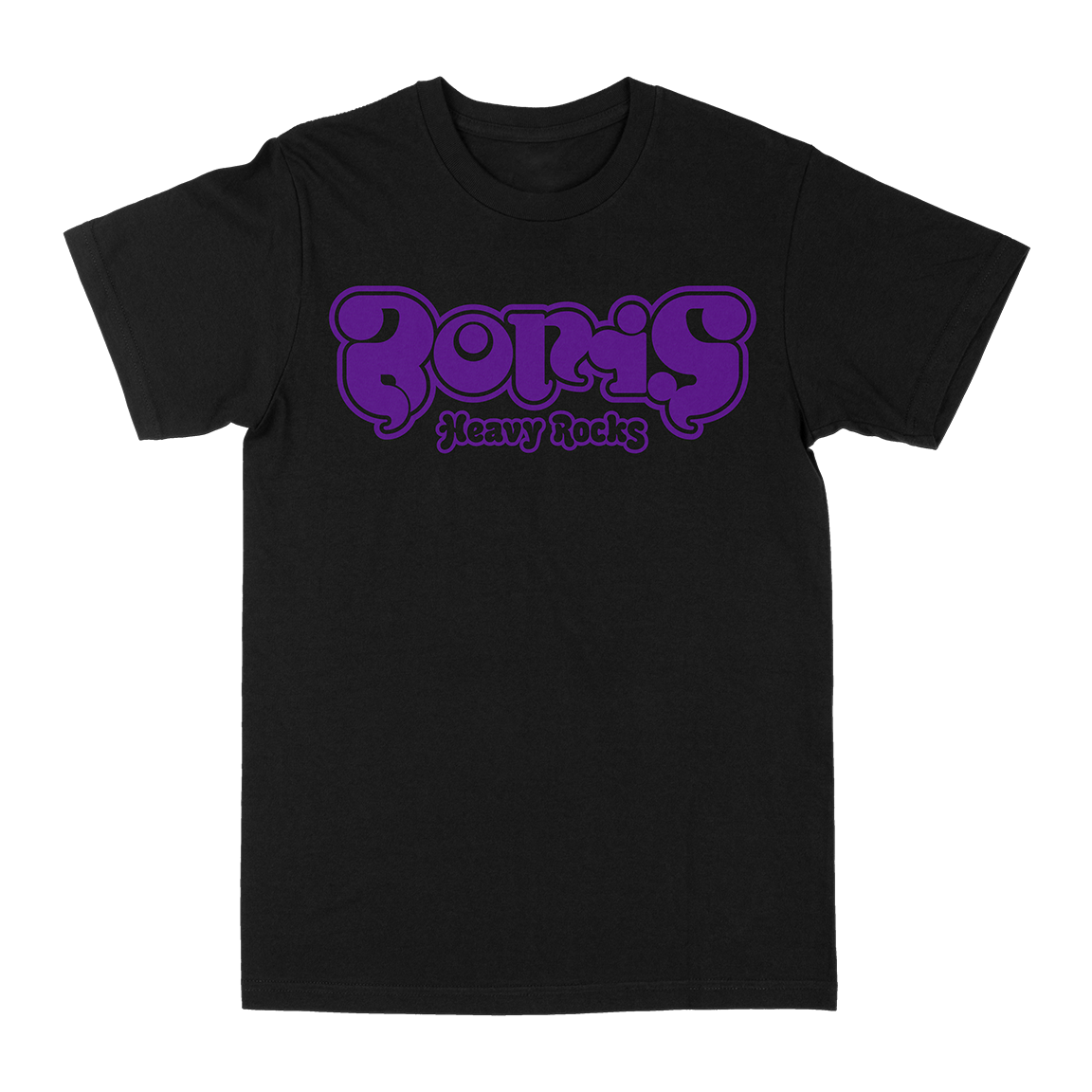 BORIS &quot;Heavy Rocks: Purple Logo&quot; Black T-Shirt