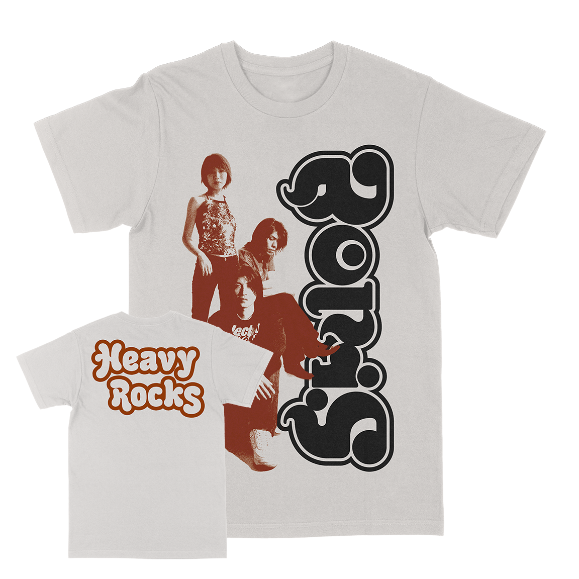 BORIS &quot;Heavy Rocks: Band&quot; Vintage White T-Shirt