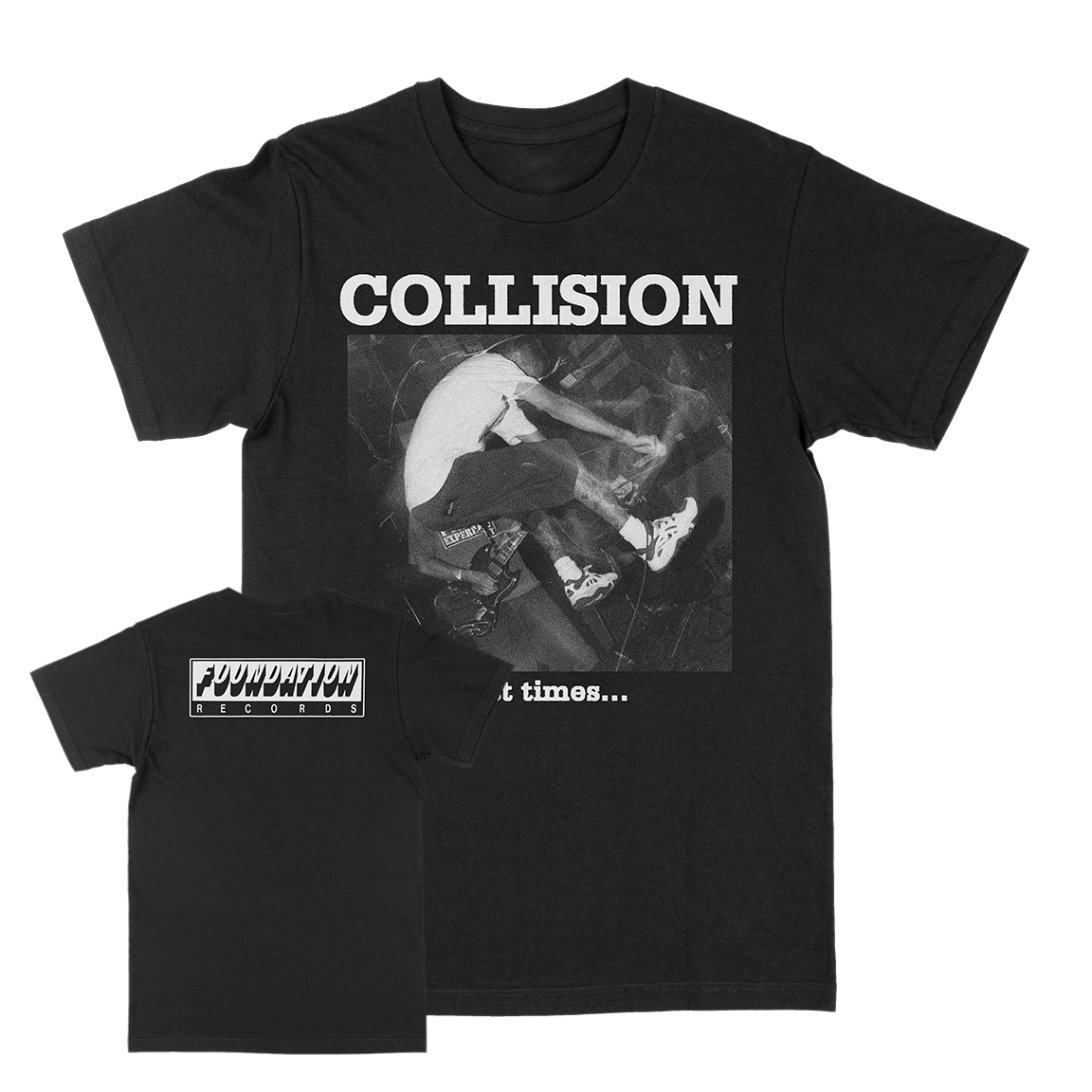 COLLISION &quot;Past Times Black&quot; Black T-Shirt