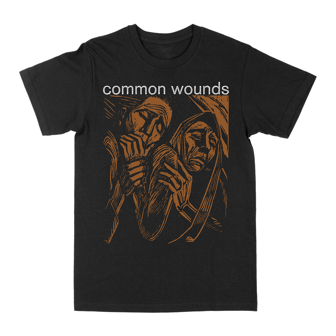 COMMON WOUNDS &quot;Woodcut&quot; Black T-Shirt