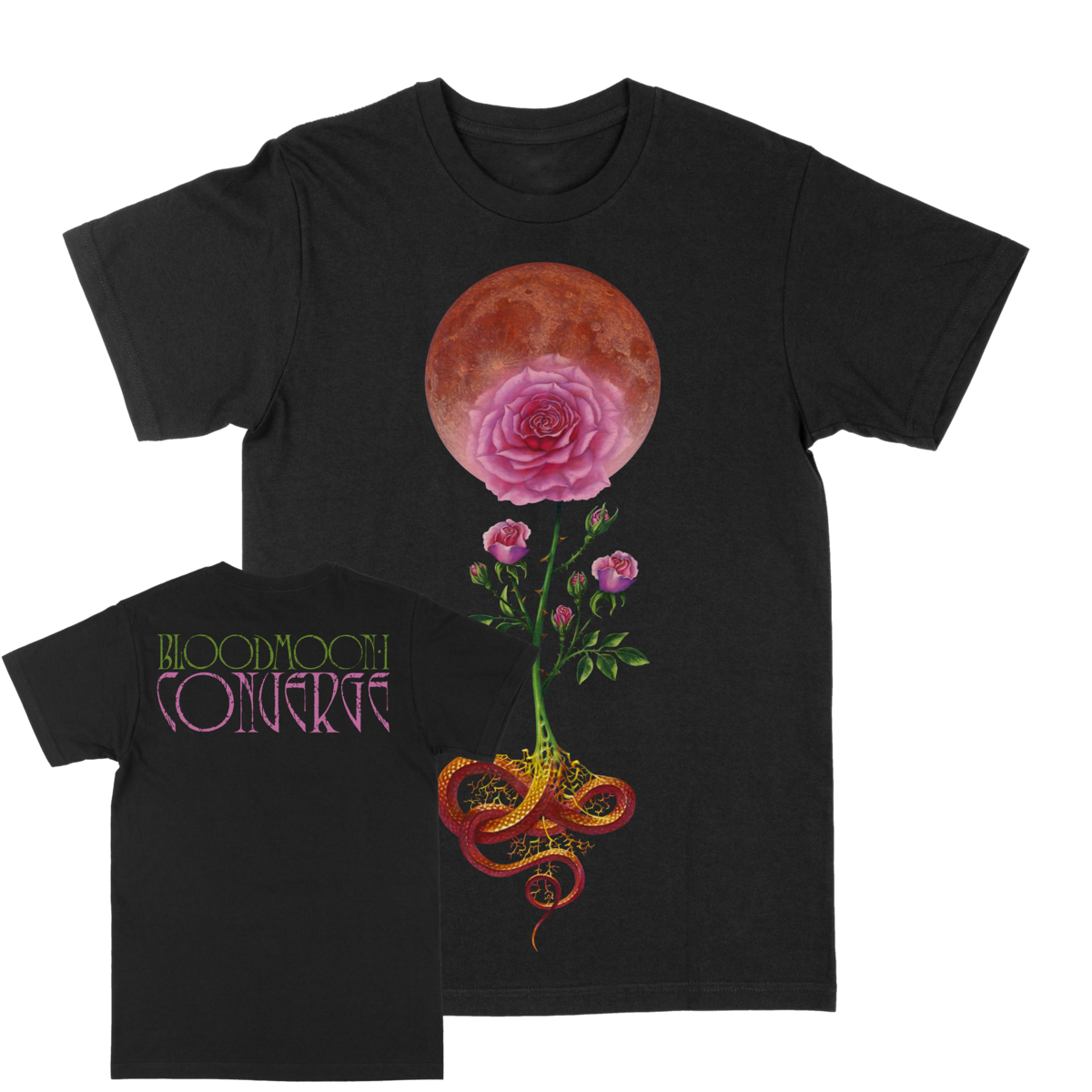 CONVERGE &quot;Flower Moon&quot; Black T-Shirt