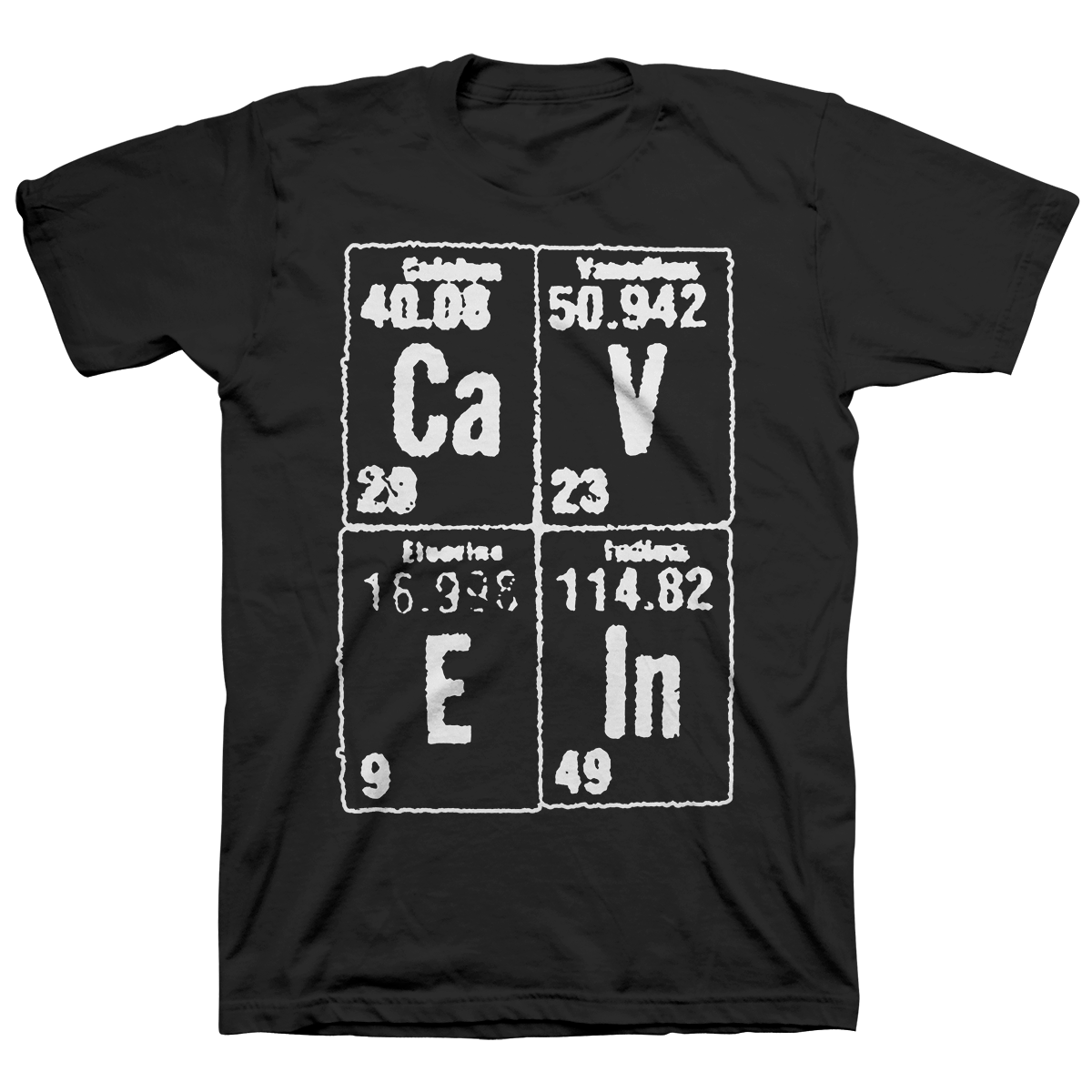 CAVE IN &quot;Elements (Stacked) White&quot; Black T-Shirt