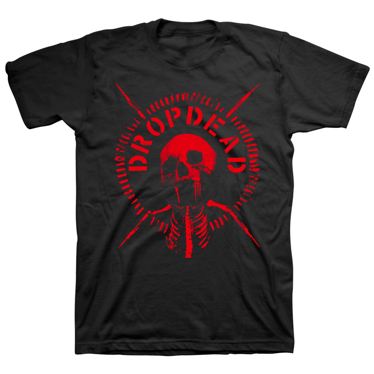 DROPDEAD &quot;War Skull Red&quot; Black T-Shirt