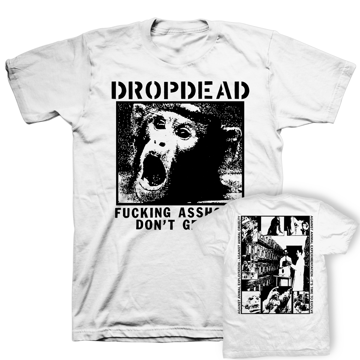 DROPDEAD &quot;Assholes Don&#39;t Get It&quot; White T-Shirt