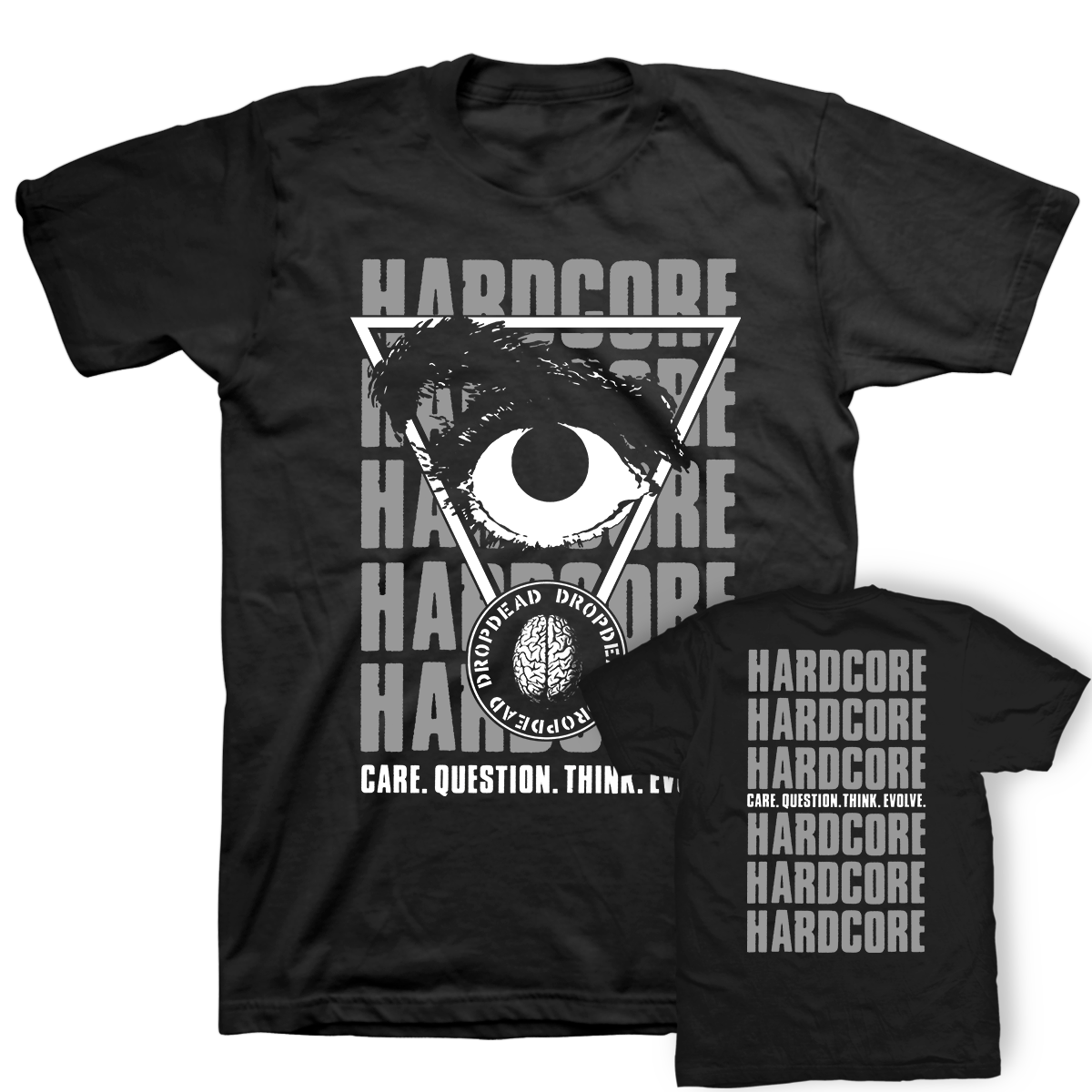 DROPDEAD &quot;Question: Front &amp; Back&quot; Black T-Shirt