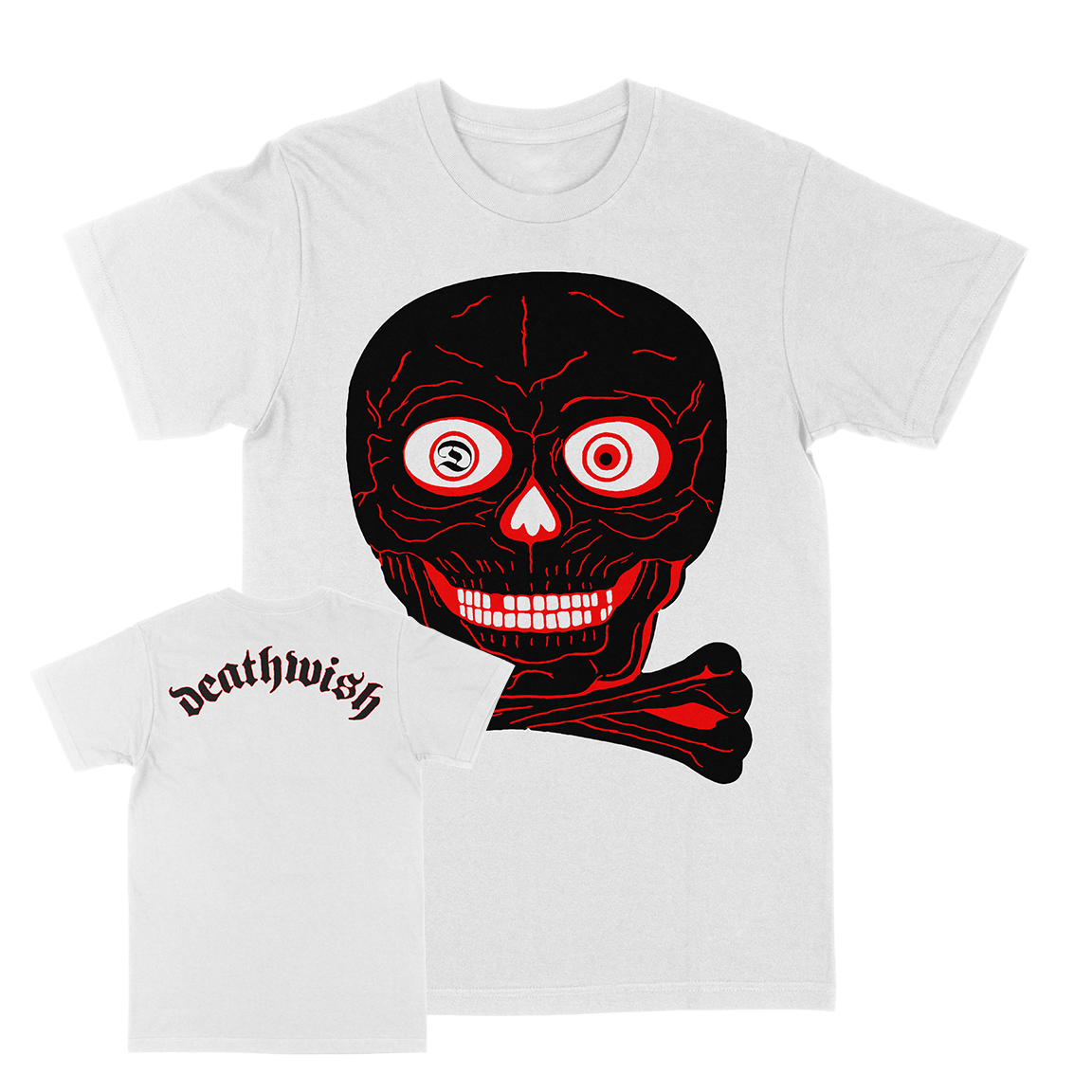 DEATHWISH &quot;Skull And Crossbones&quot; White T-Shirt