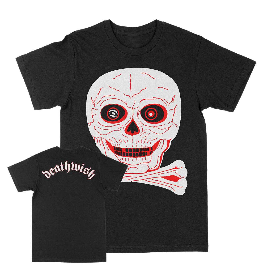 DEATHWISH &quot;Skull And Crossbones&quot; Black T-Shirt