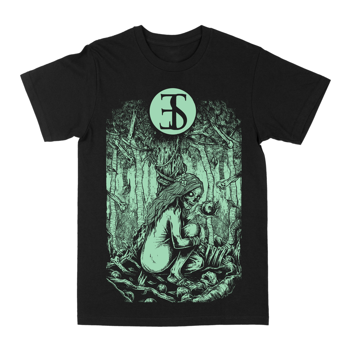 EMPLOYED TO SERVE &quot;Apple Tree&quot; Black T-Shirt