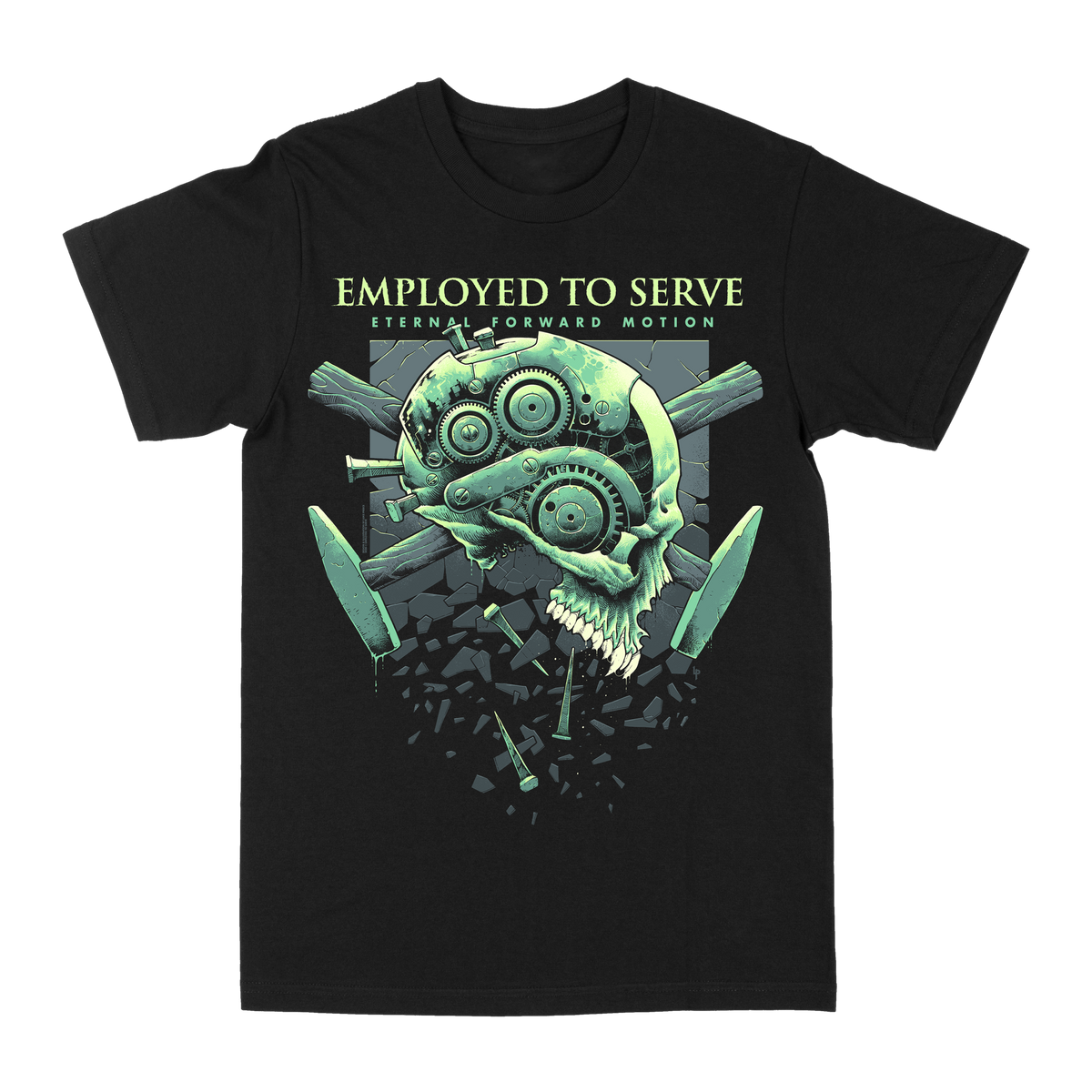 EMPLOYED TO SERVE &quot;EFM Skull&quot; Black T-Shirt