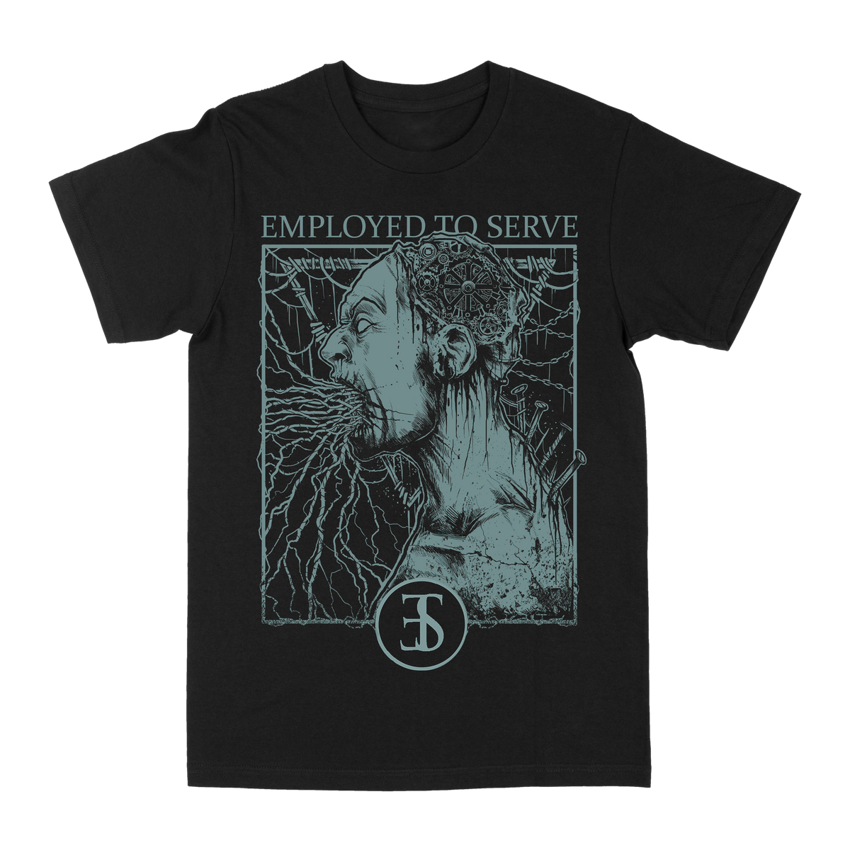 EMPLOYED TO SERVE &quot;Force Fed&quot; Black T-Shirt