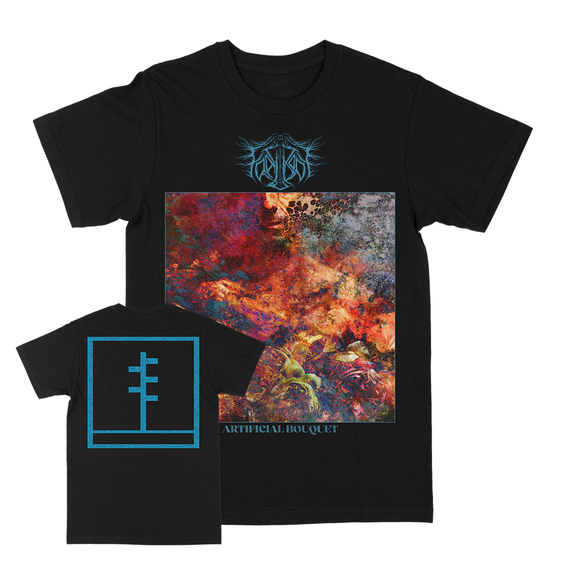 Frail Body &quot;Artificial Bouquet: Vibrant&quot; Black T-Shirt