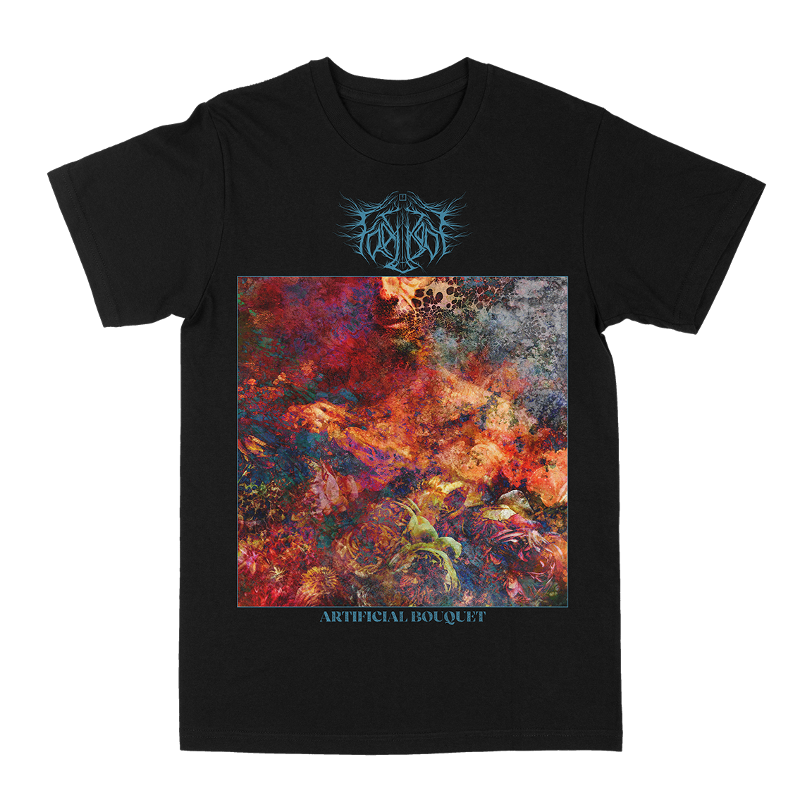 Frail Body &quot;Artificial Bouquet: Vibrant&quot; Black T-Shirt