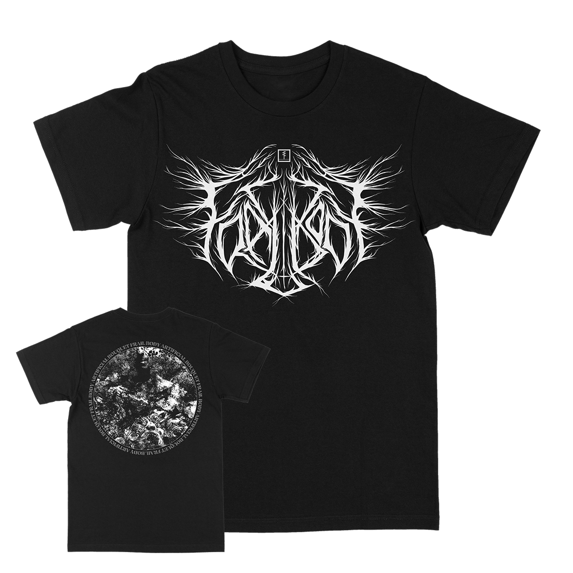 Frail Body &quot;Artificial Bouquet: Logo&quot; Black T-Shirt