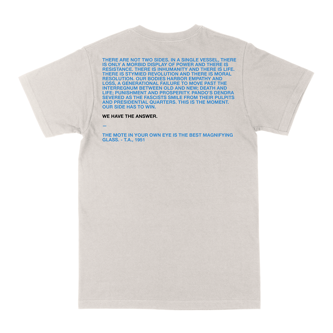 Heavenly Blue &quot;We Have The Answer&quot; Vintage White T-Shirt