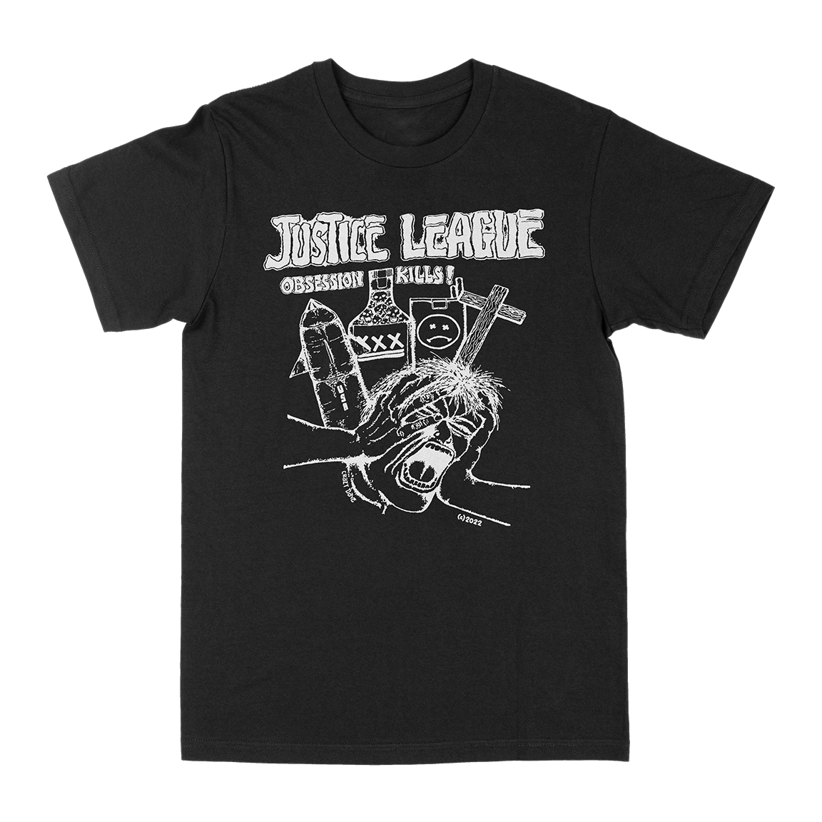 JUSTICE LEAGUE “Obsession Kills” Black T-Shirt