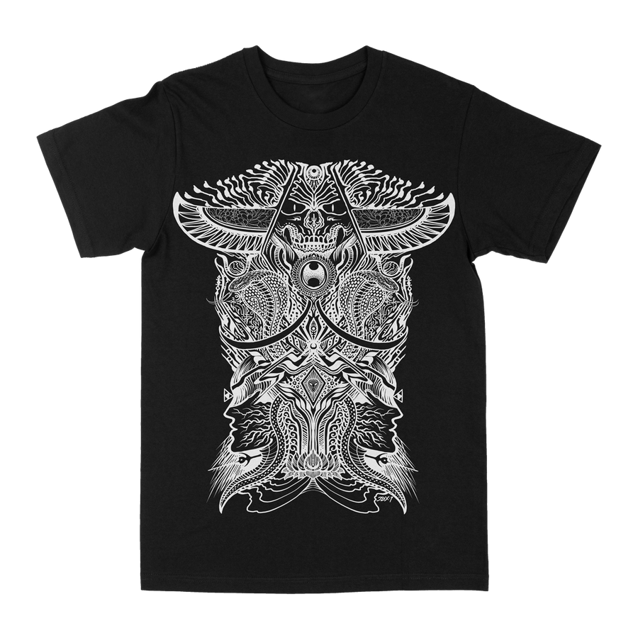JONDIX &quot;Taramorph7: White&quot; Black T-Shirt