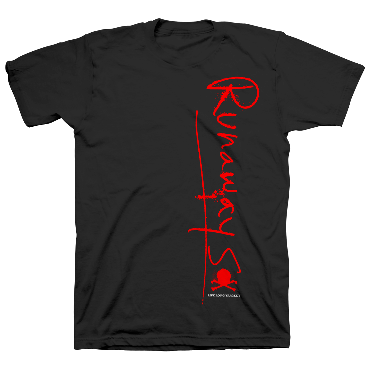 LIFE LONG TRAGEDY &quot;Runaways&quot; Black T-Shirt