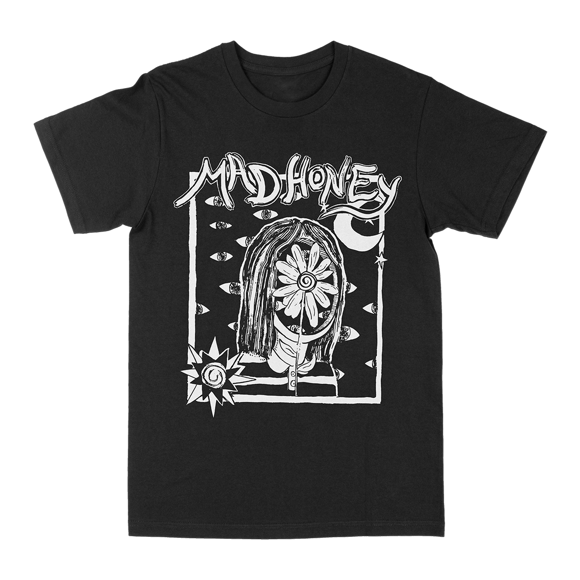 Mad Honey &quot;Flower Head&quot; Black T-Shirt