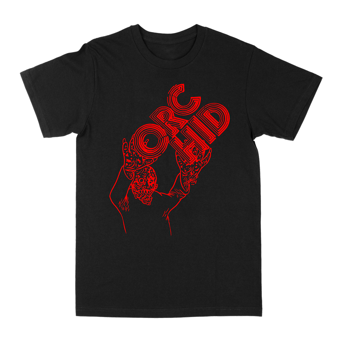 Orchid &quot;Humanoid: Red&quot; Black T-Shirt