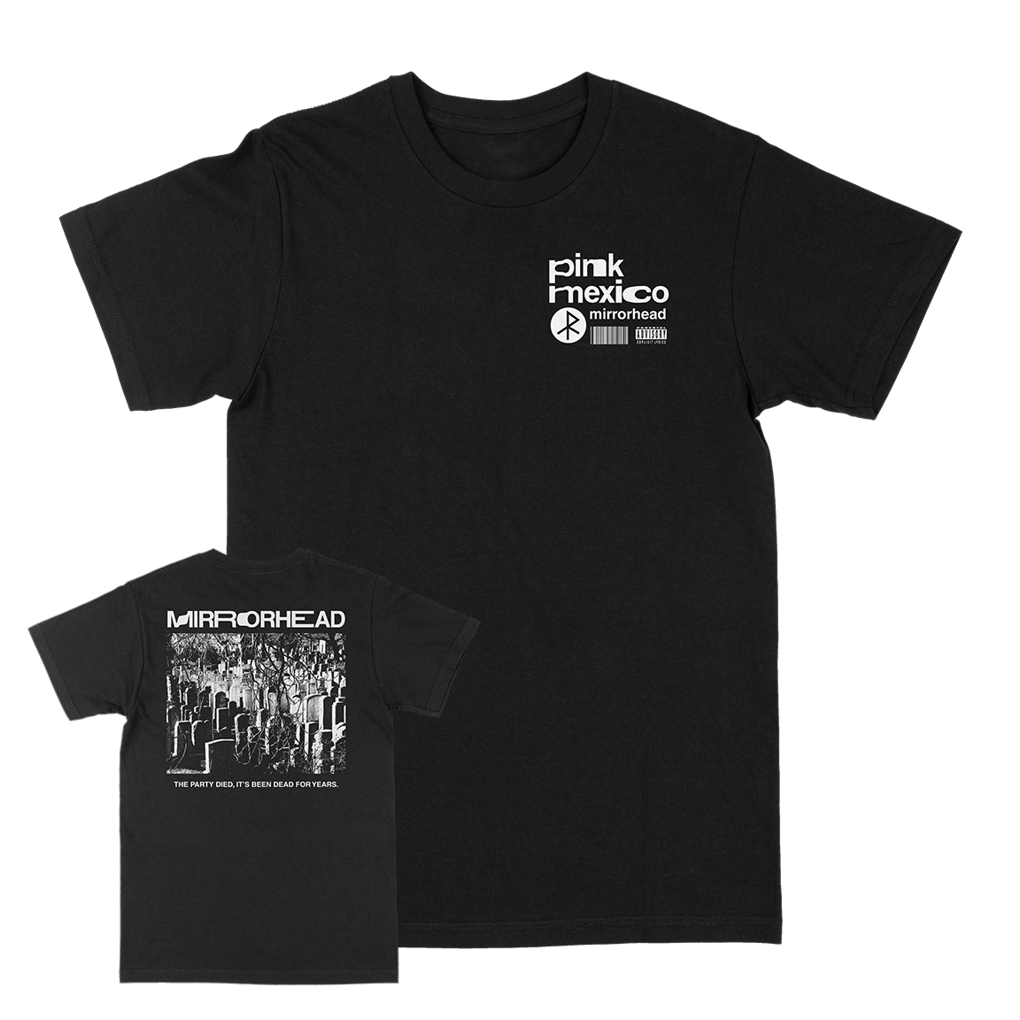 PINK MEXICO &quot;The Party Died&quot; Black T-Shirt