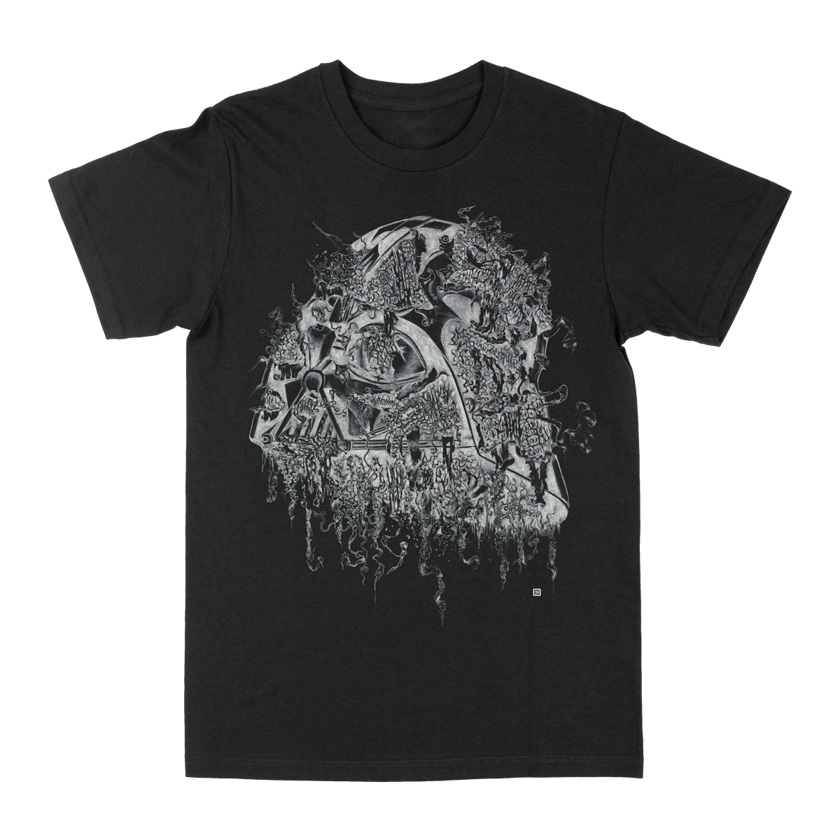 SELDON HUNT &quot;Decayed Toons: Darth&quot; Black T-Shirt
