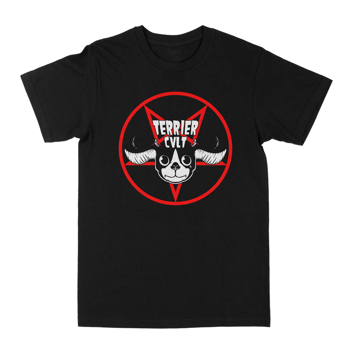 TERRIER CVLT &quot;Dogzig Pentagram&quot; Black T-Shirt