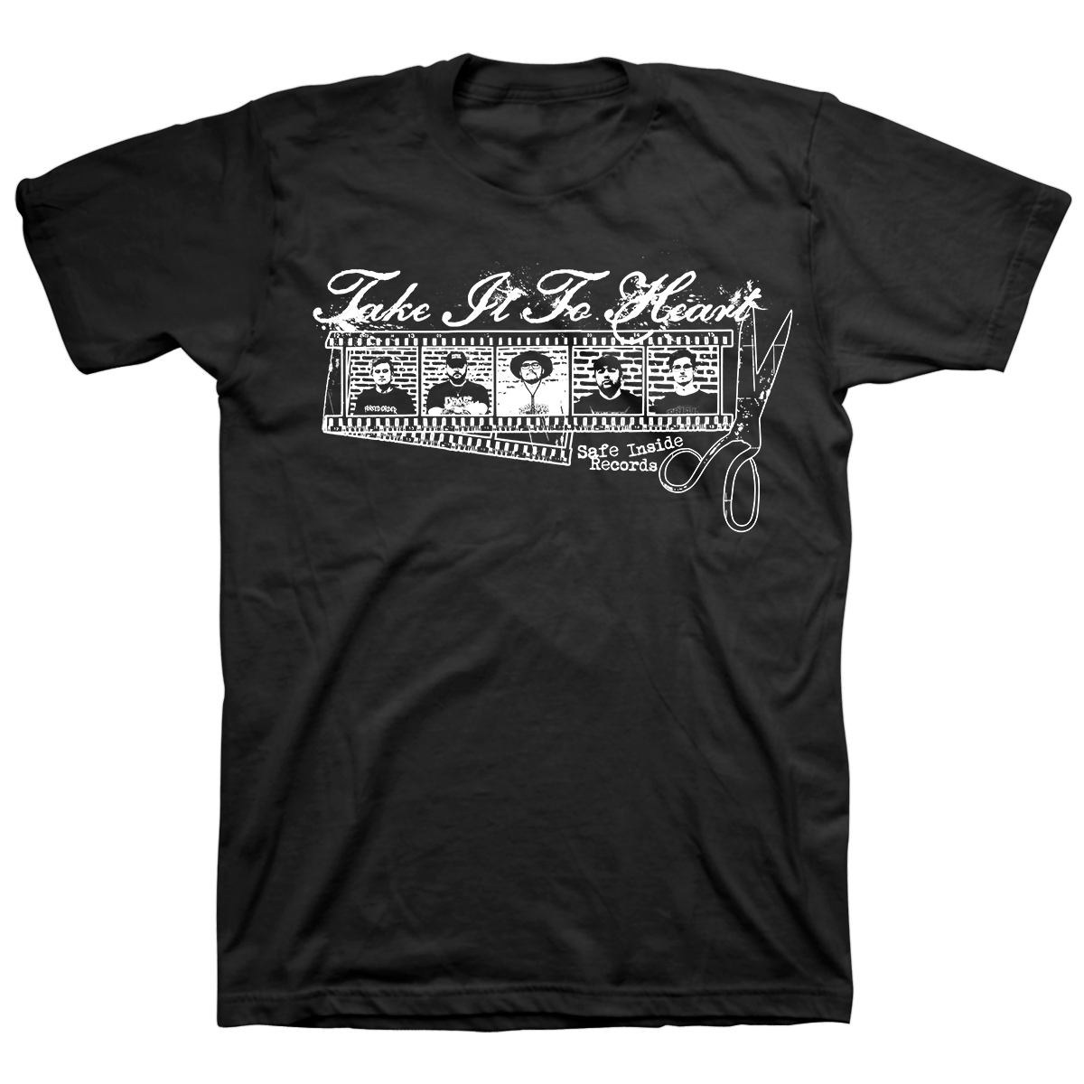 TAKE IT TO THE HEART &quot;White Logo&quot; Black T-Shirt