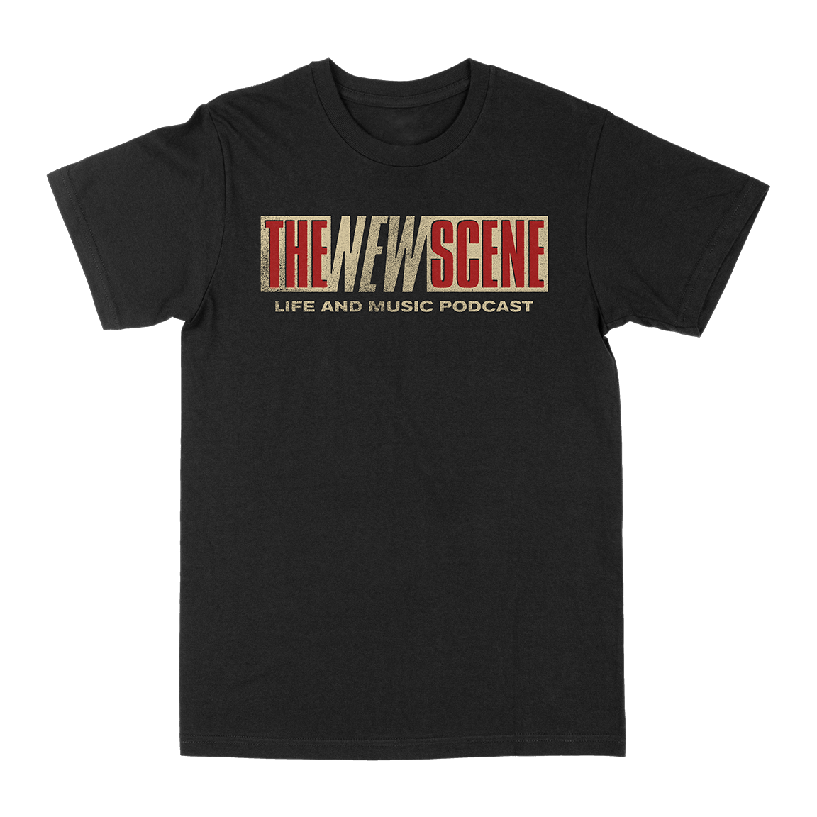 THE NEW SCENE &quot;Podcast Logo&quot; Black T-Shirt