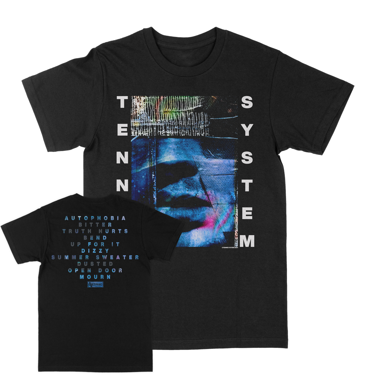 TENNIS SYSTEM &quot;Autophobia&quot; Black T-Shirt