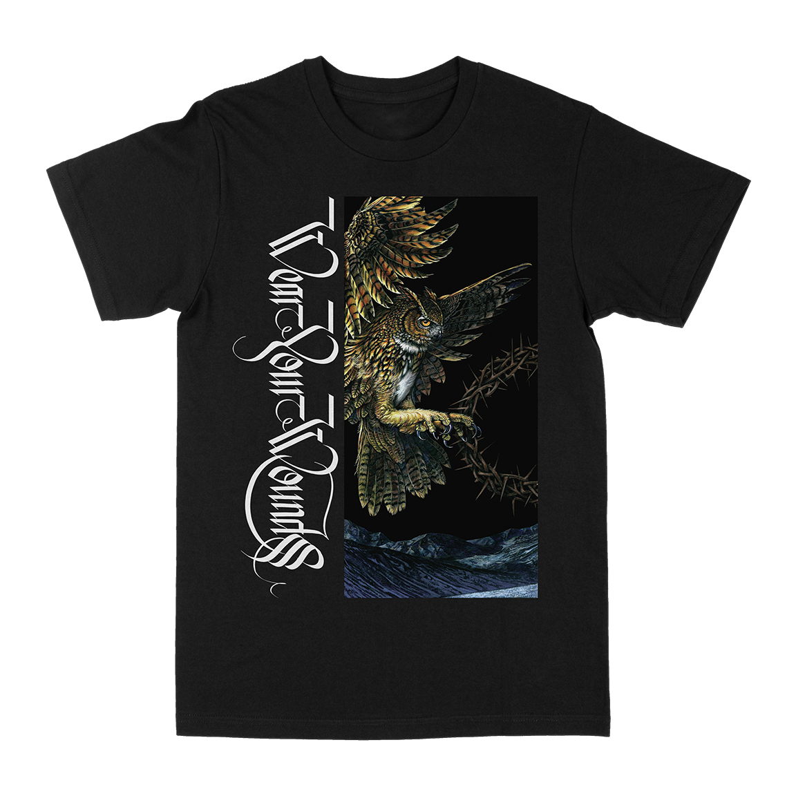 WEAR YOUR WOUNDS &quot;Mercifully&quot; Black T-Shirt