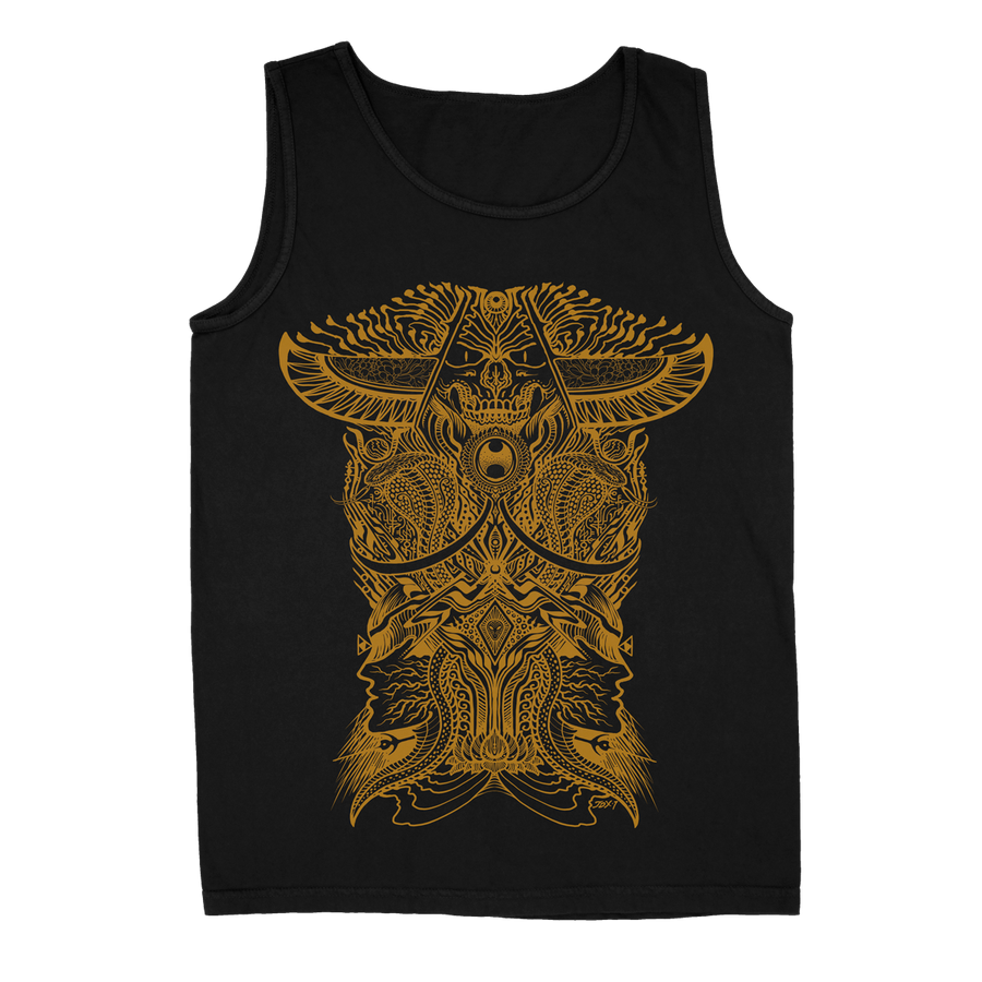 JONDIX &quot;Taramorph7: Gold&quot; Black Tank Top
