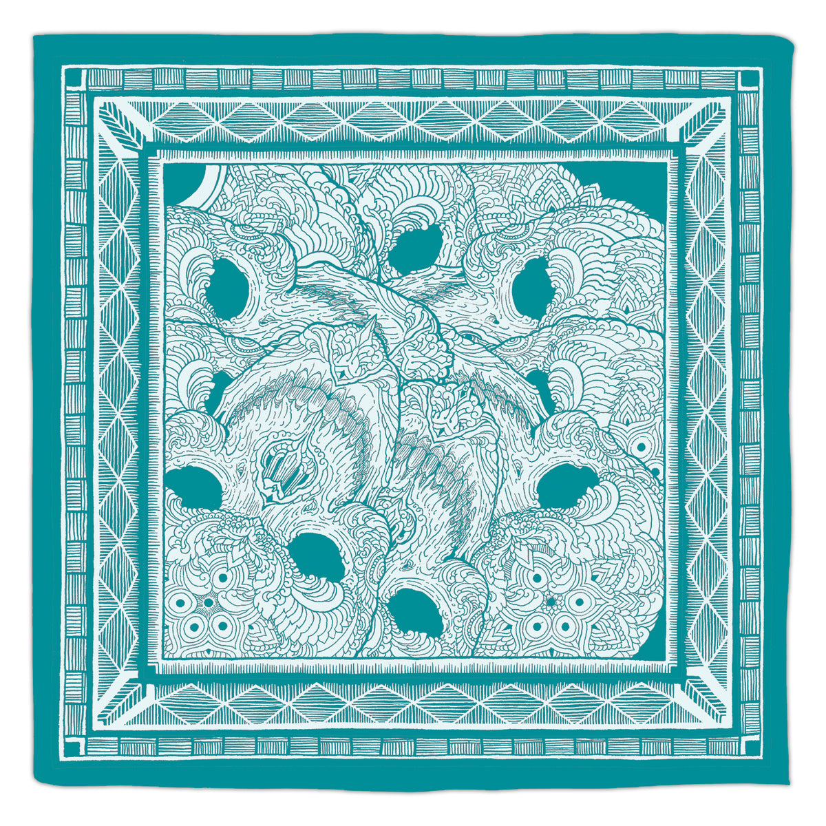 THOMAS HOOPER "Glitched Ornamental Skulls" Bandana