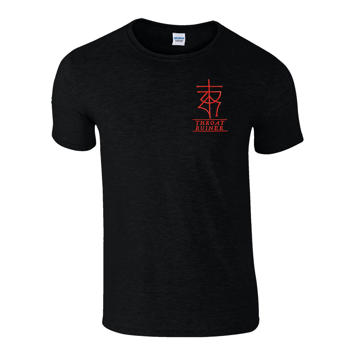 THROATRUINER &quot;Logo&quot; Embroidered Black T-Shirt