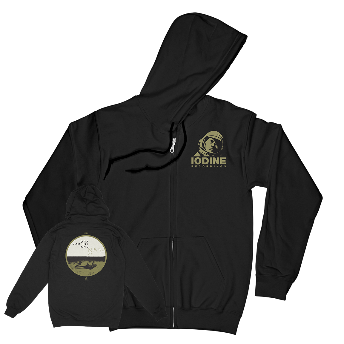 ORANGE ISLAND &quot;One Night Stay&quot; Black Zip-Up Hoodie