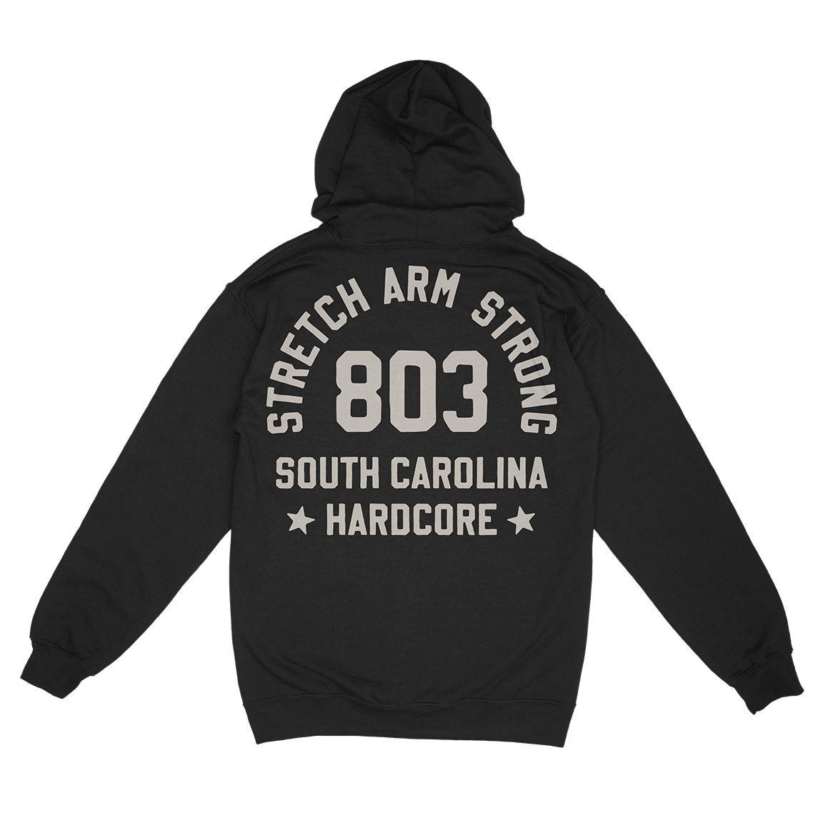 STRETCH ARM STRONG &quot;803 Hardcore&quot; Black Zip-Up Hoodie