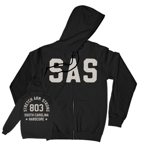 STRETCH ARM STRONG "803 Hardcore" Black Zip-Up Hoodie