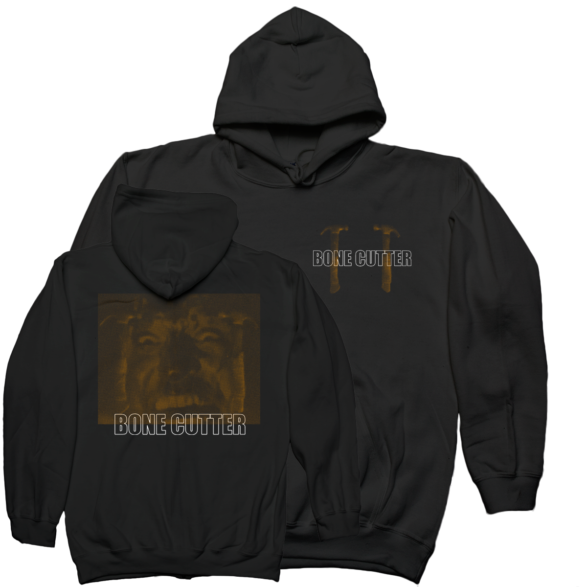 BONE CUTTER &quot;Hammer&quot; Black Hooded Sweatshirt
