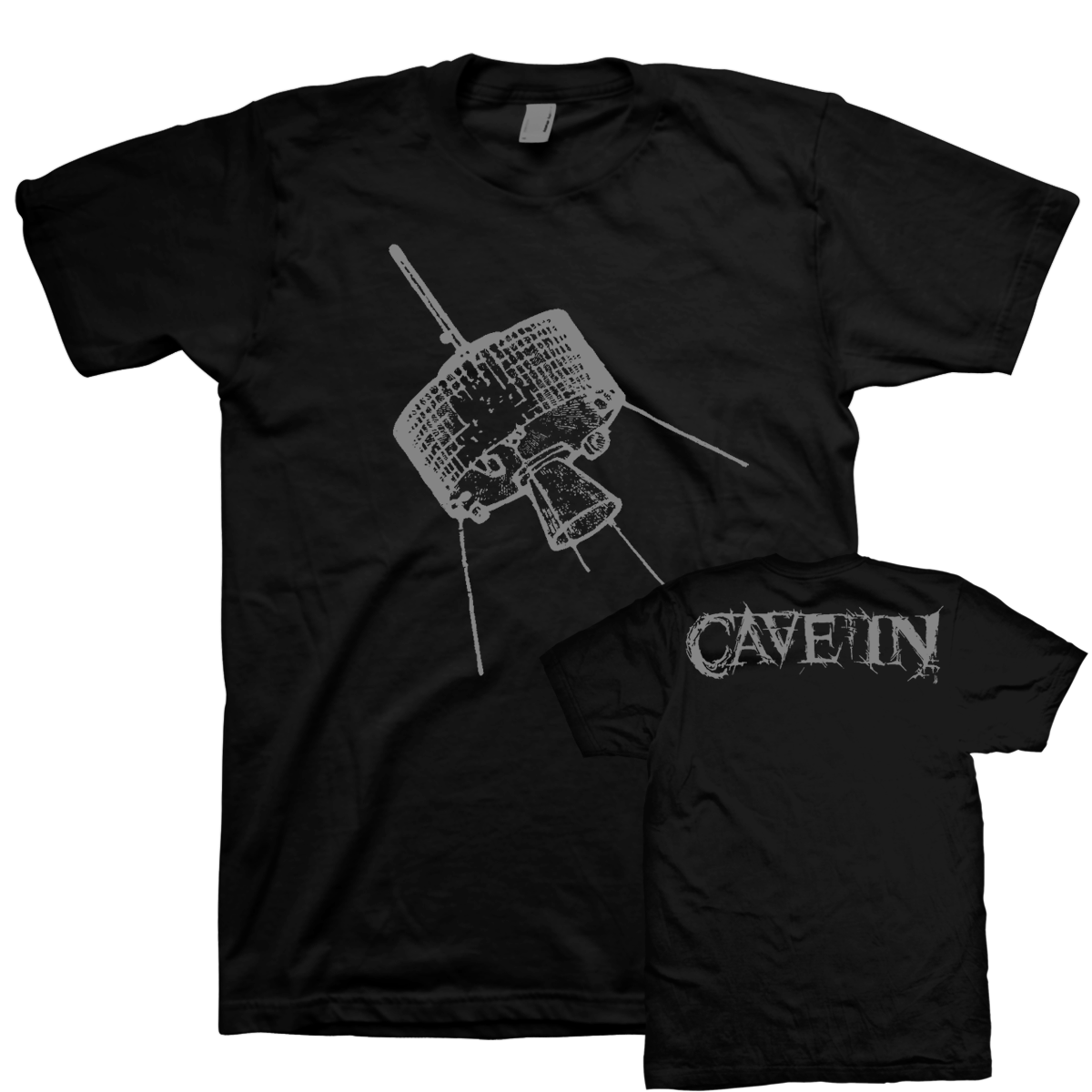 CAVE IN &quot;Grey Satellite&quot; Black T-Shirt