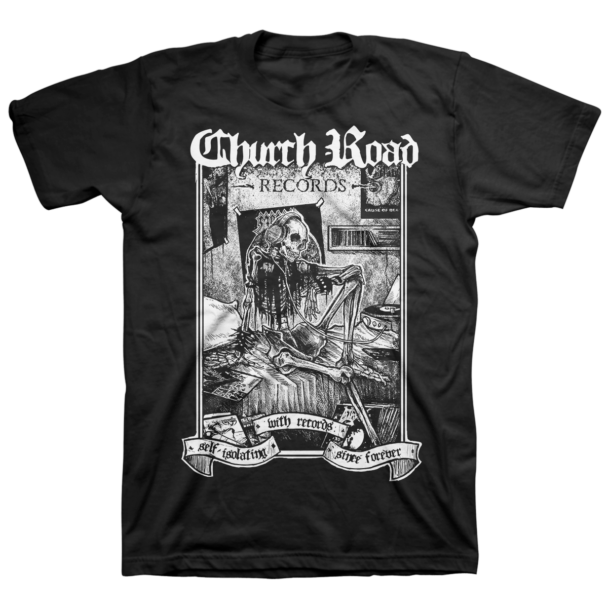 CHURCH ROAD &quot;Logo White&quot; Black T-Shirt