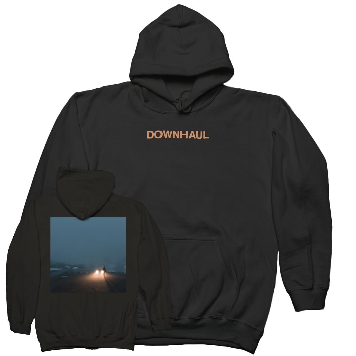 DOWNHAUL &quot;Cover&quot; Black Hooded Sweatshirt