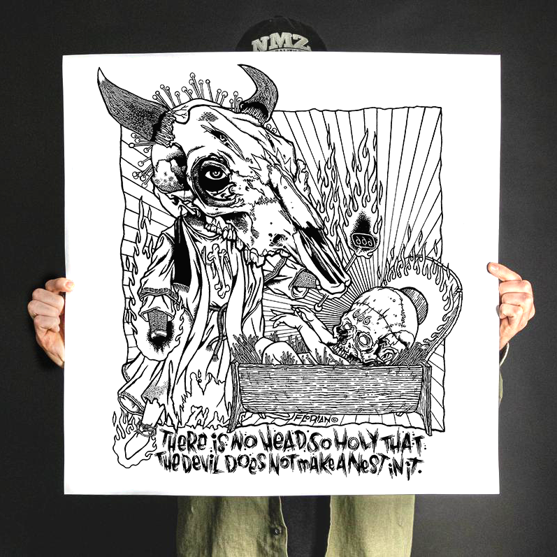 Florian Bertmer x Converge &quot;No Head So Holy&quot; Giclee Print