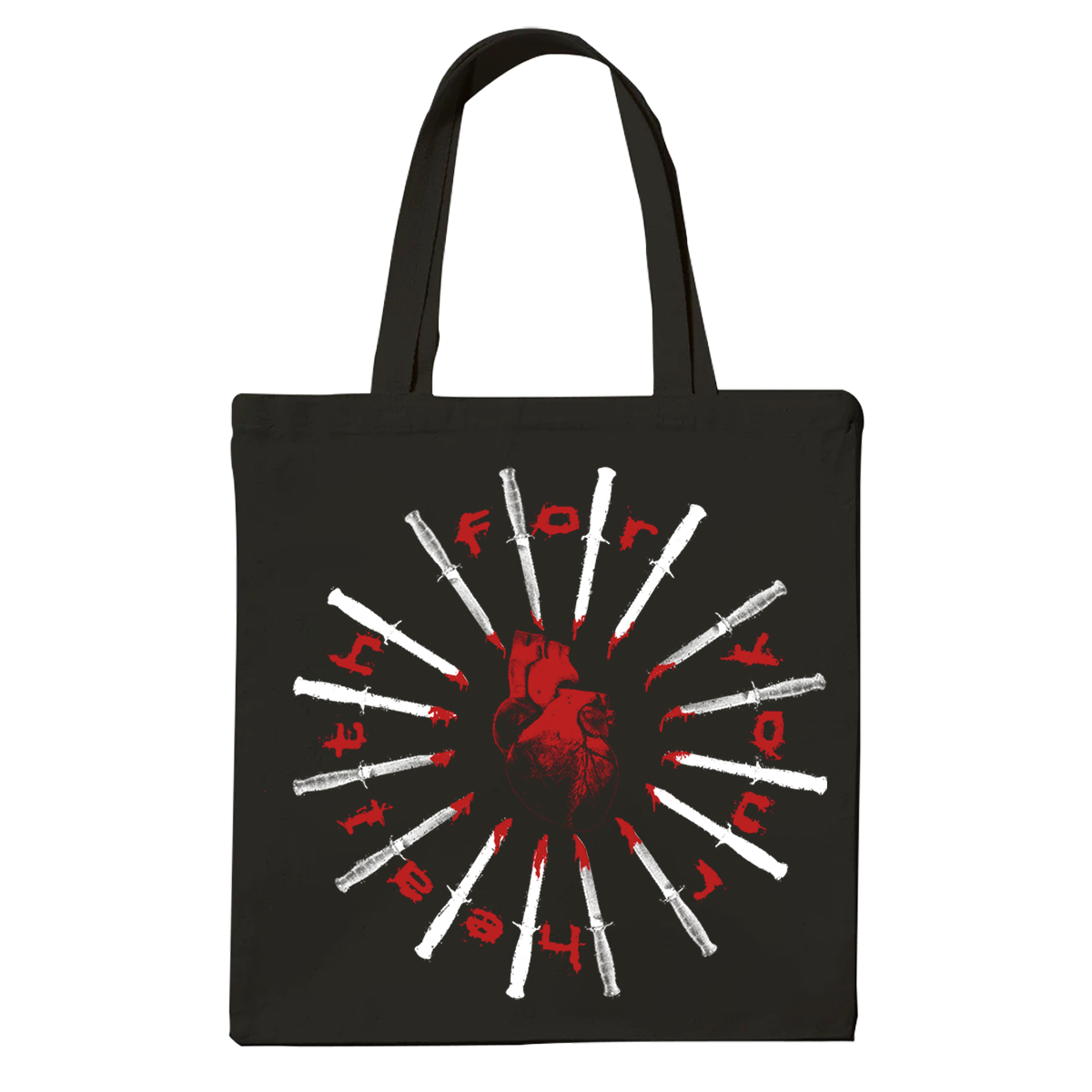 FOR YOUR HEALTH &quot;Heart&quot; Black Tote Bag