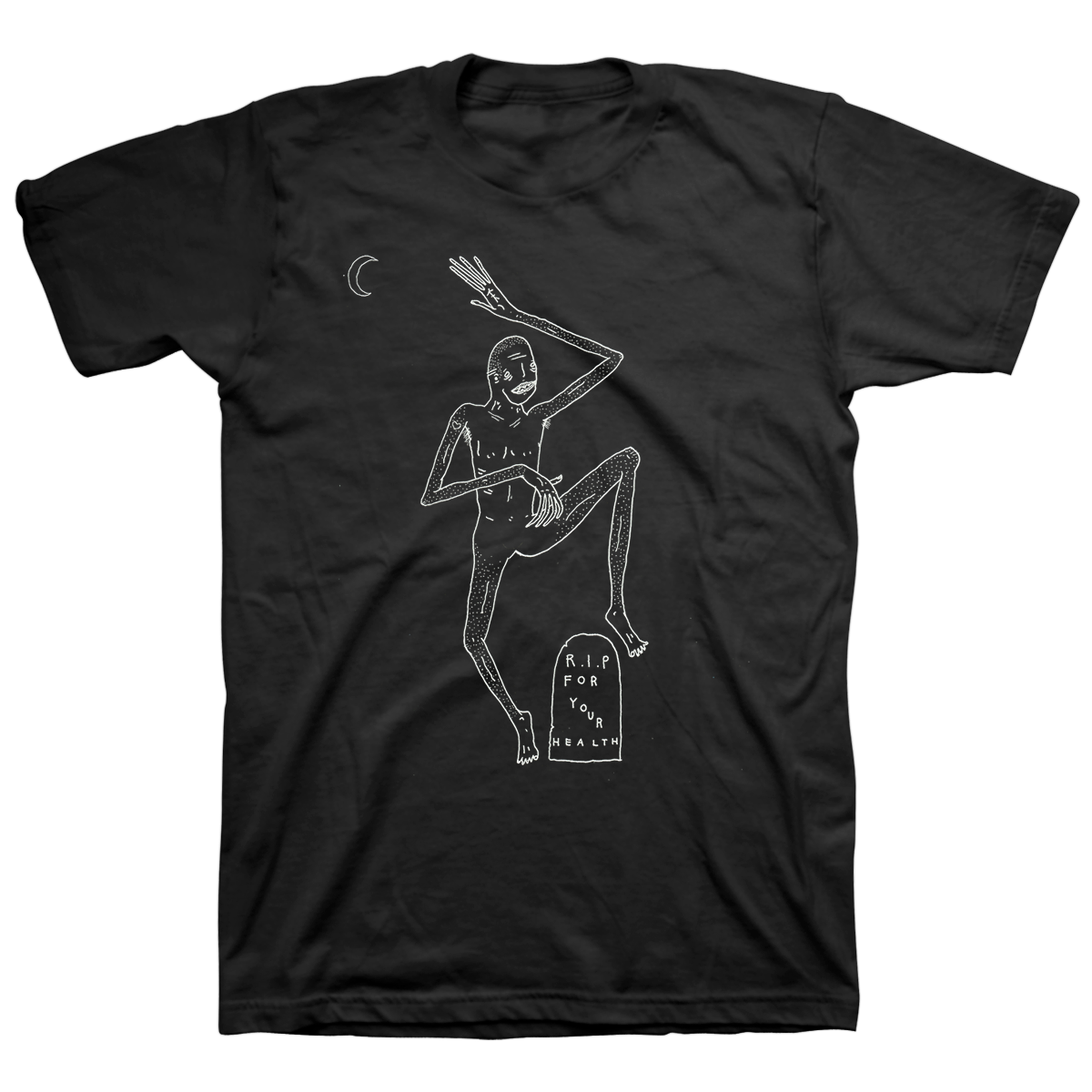 FOR YOUR HEALTH &quot;Moon&quot; Black T-Shirt