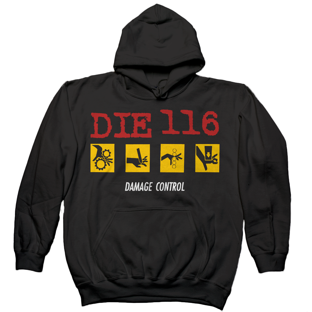 DIE 116 &quot;Damage Control&quot; Black Hooded Sweatshirt