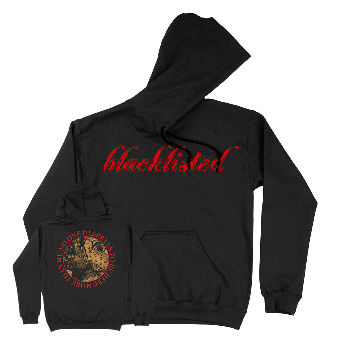 BLACKLISTED &quot;No One: Logo&quot; Black Hooded Sweatshirt
