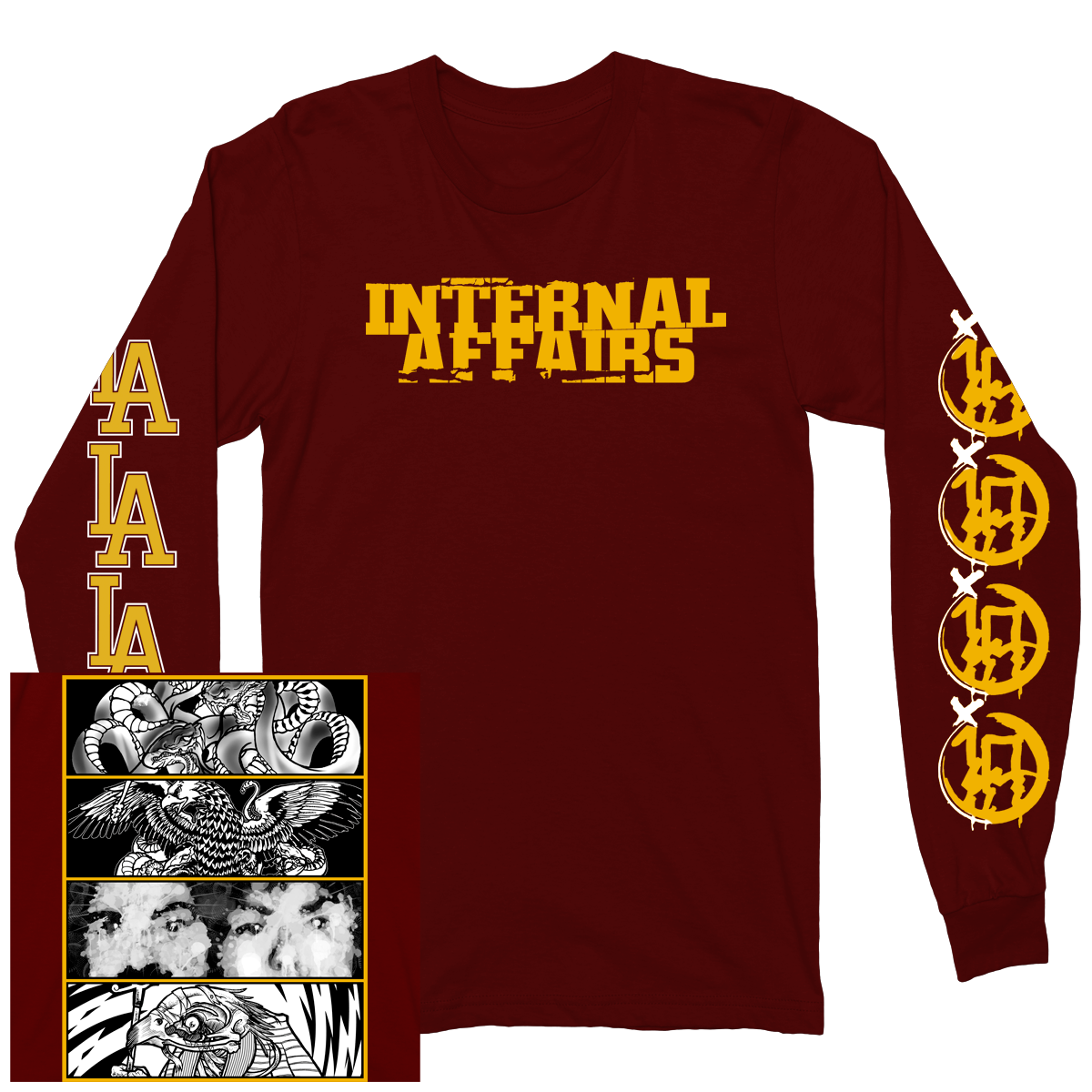 INTERNAL AFFAIRS &quot;Discography&quot; Maroon Longsleeve