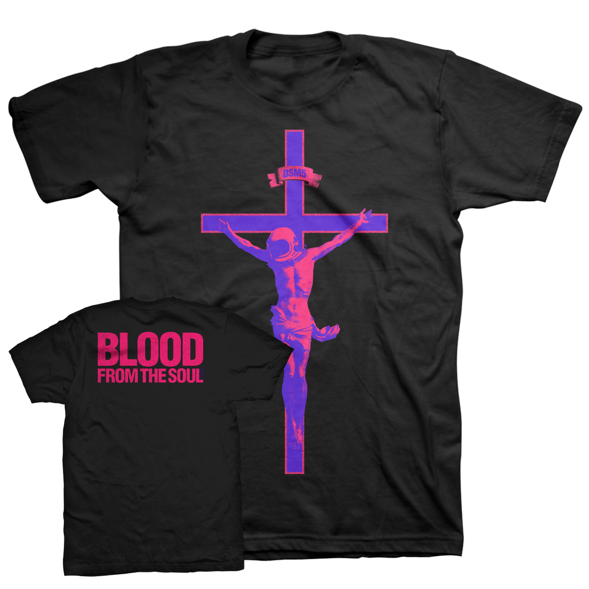 BLOOD FROM THE SOUL &quot;Astronaut: Neon&quot; Black T-Shirt